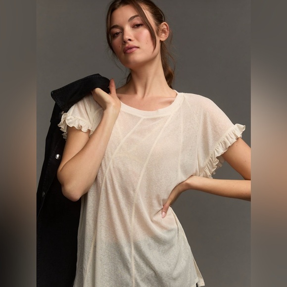 Anthropologie Oversized Pullover Top Sz. XS Chic Layering Piece Minimalist Style - Picture 1 of 8